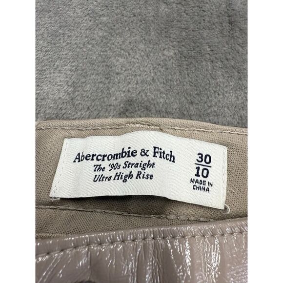 Abercrombie & Fitch 90s Straight Curve Love Patent Vegan Leather Pants 30/10 - Picture 13 of 14